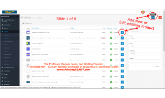 Adding Editing Products to your web store