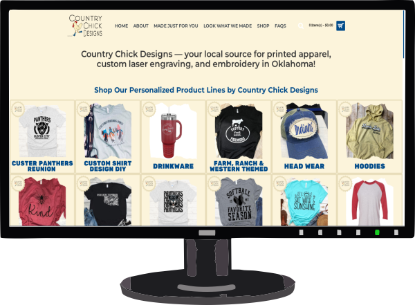 website home page Country Chick Designs